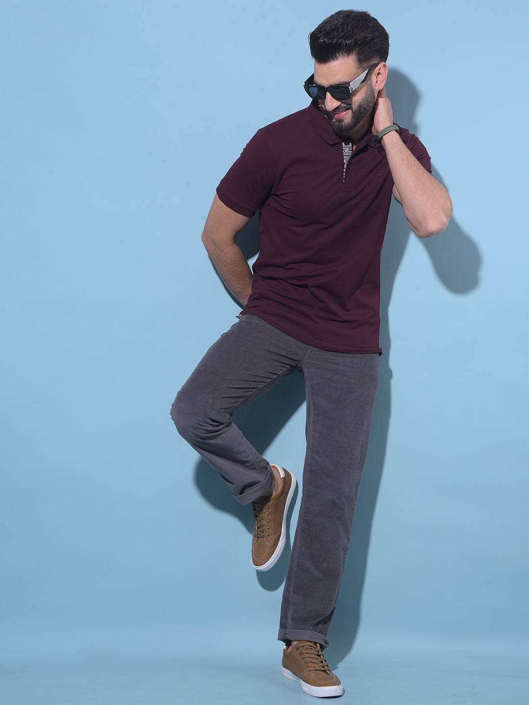 Grey Straight Chinos Trousers-Men Trousers-Crimsoune Club