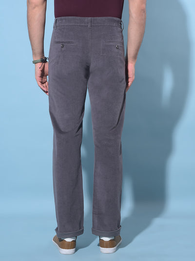 Grey Straight Chinos Trousers-Men Trousers-Crimsoune Club