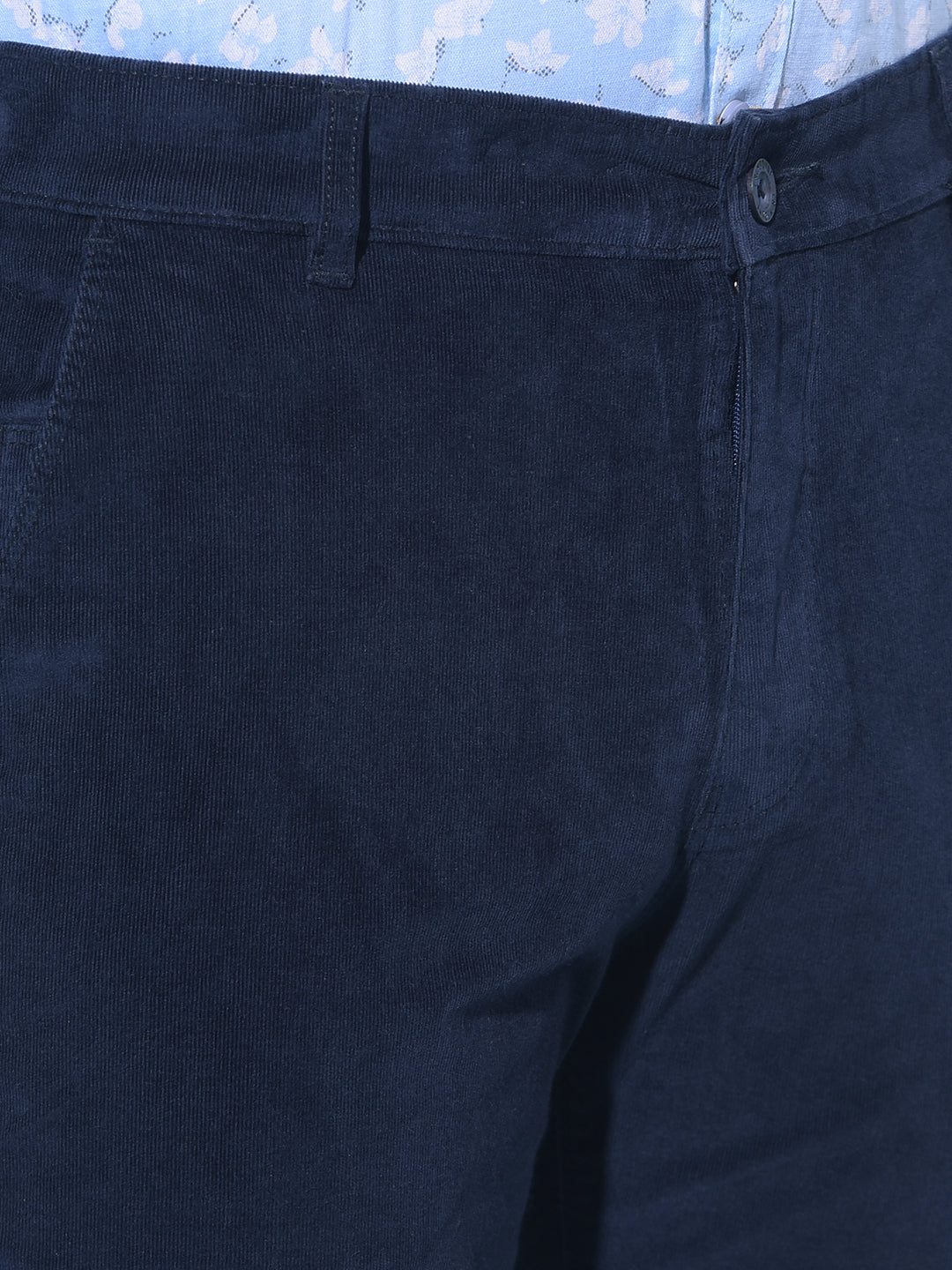 Navy Blue Straight Chinos Trousers-Men Trousers-Crimsoune Club