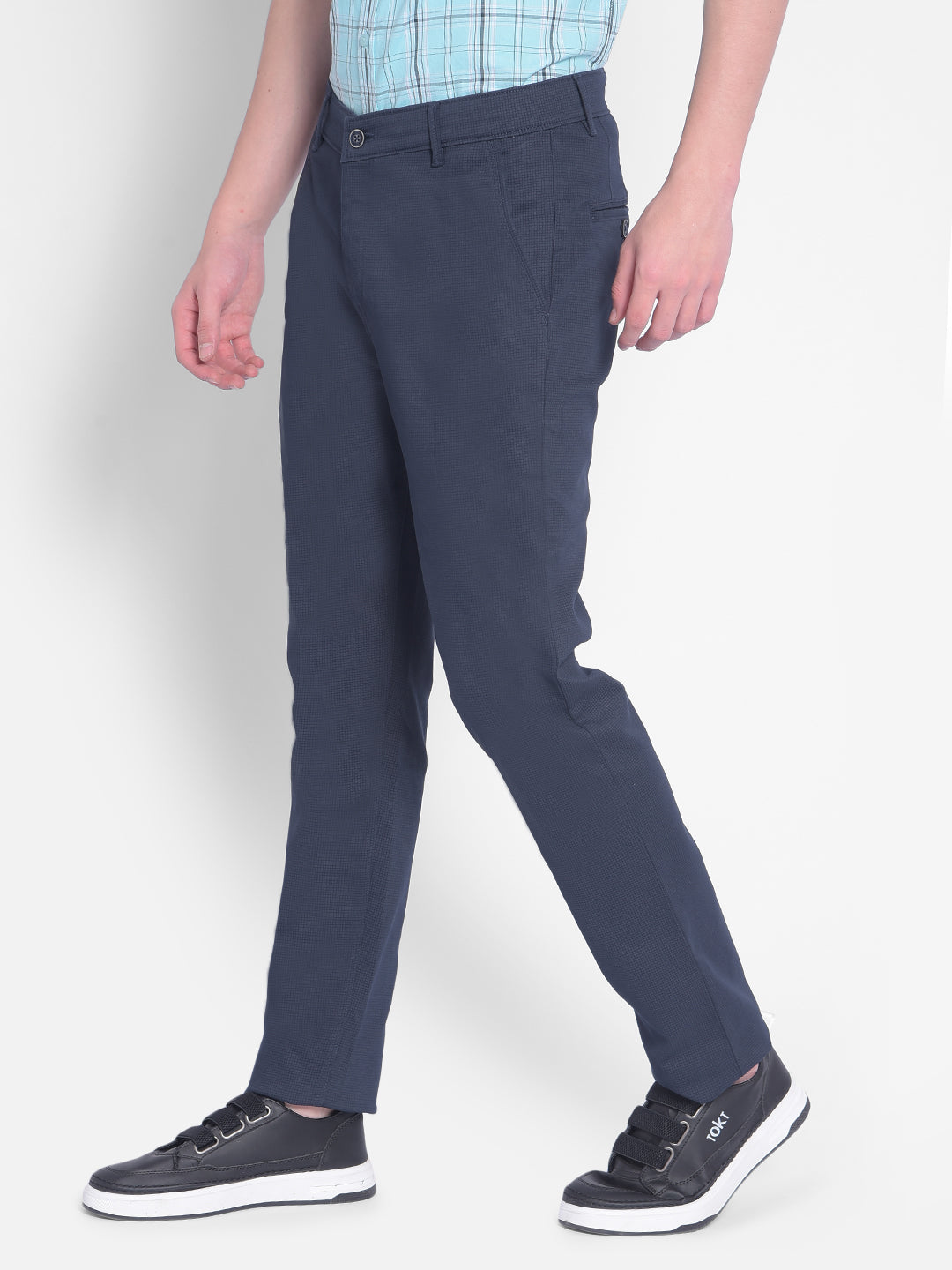 Navy Blue Trousers-Men Trousers-Crimsoune Club