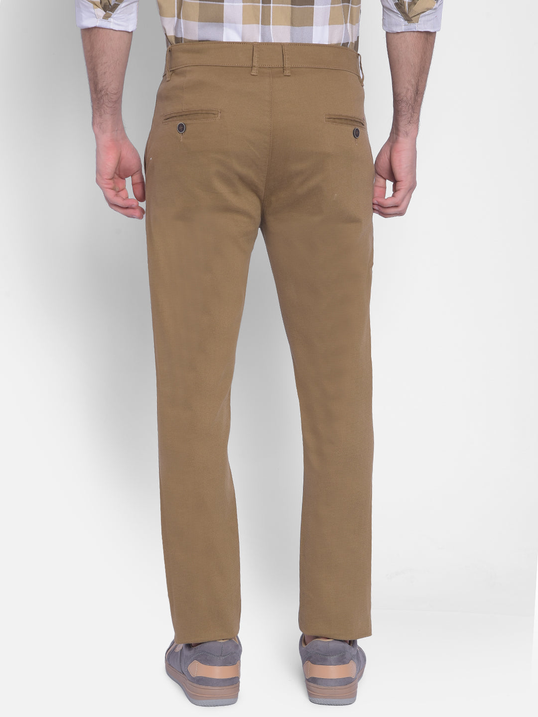 Brown Printed Trouser-Men Jeans-Crimsoune Club