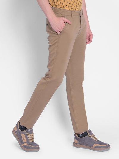 Beige Checked Trousers-Men Trousers-Crimsoune Club