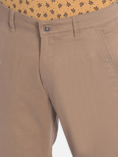 Beige Checked Trousers-Men Trousers-Crimsoune Club