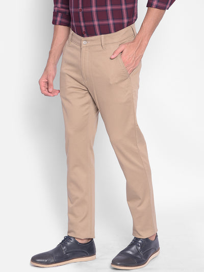 Beige Trousers-Men Trousers-Crimsoune Club