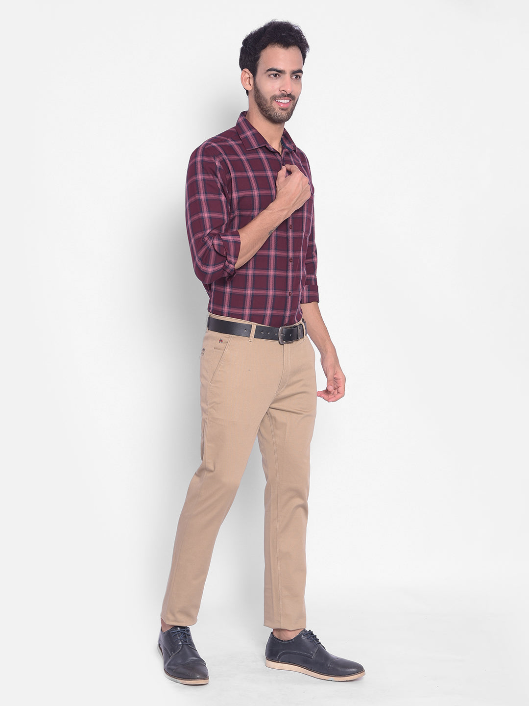 Beige Trousers-Men Trousers-Crimsoune Club