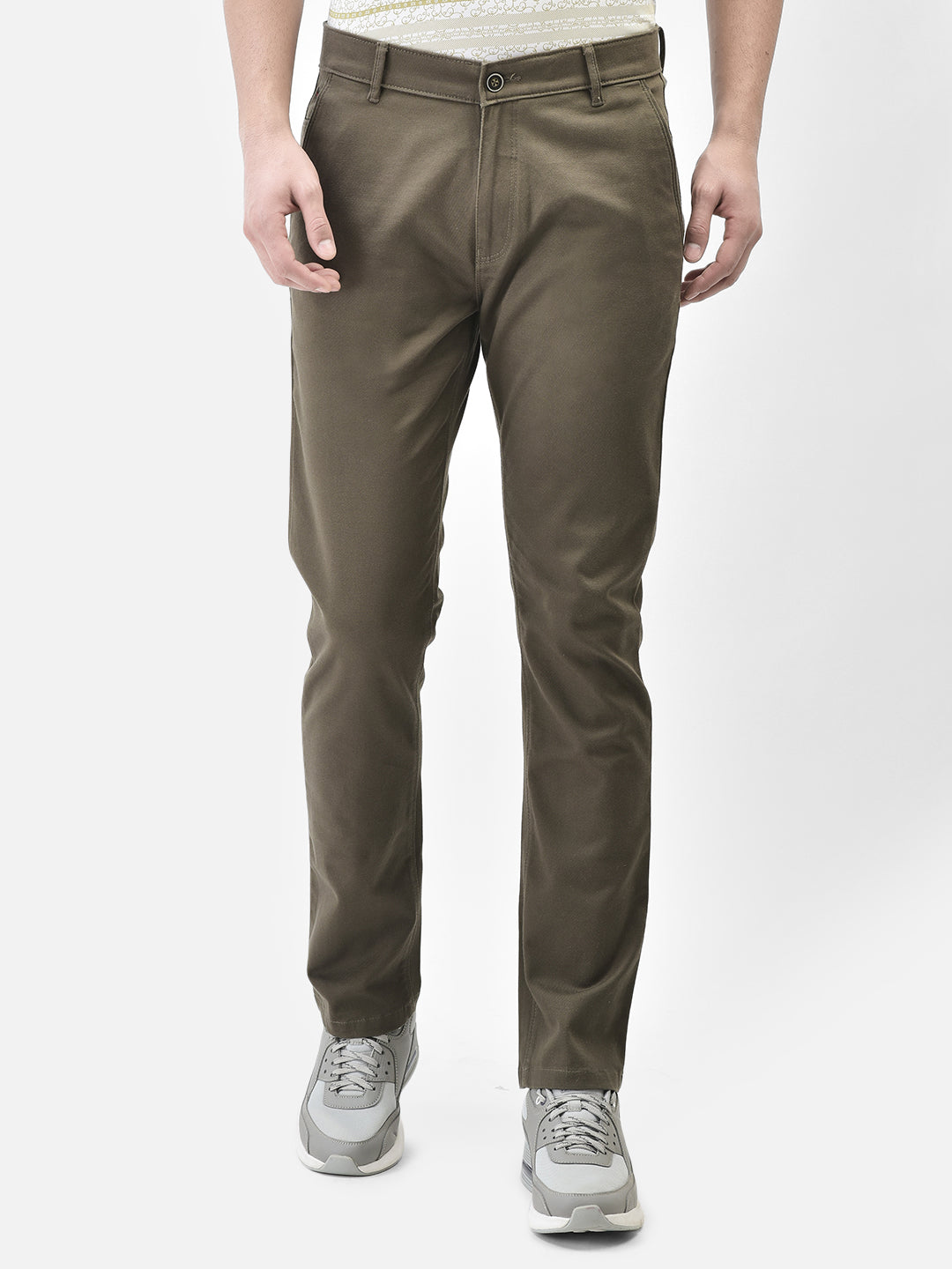 Olive Trousers-Men Trousers-Crimsoune Club