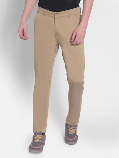 Beige Trousers-Men Trousers-Crimsoune Club