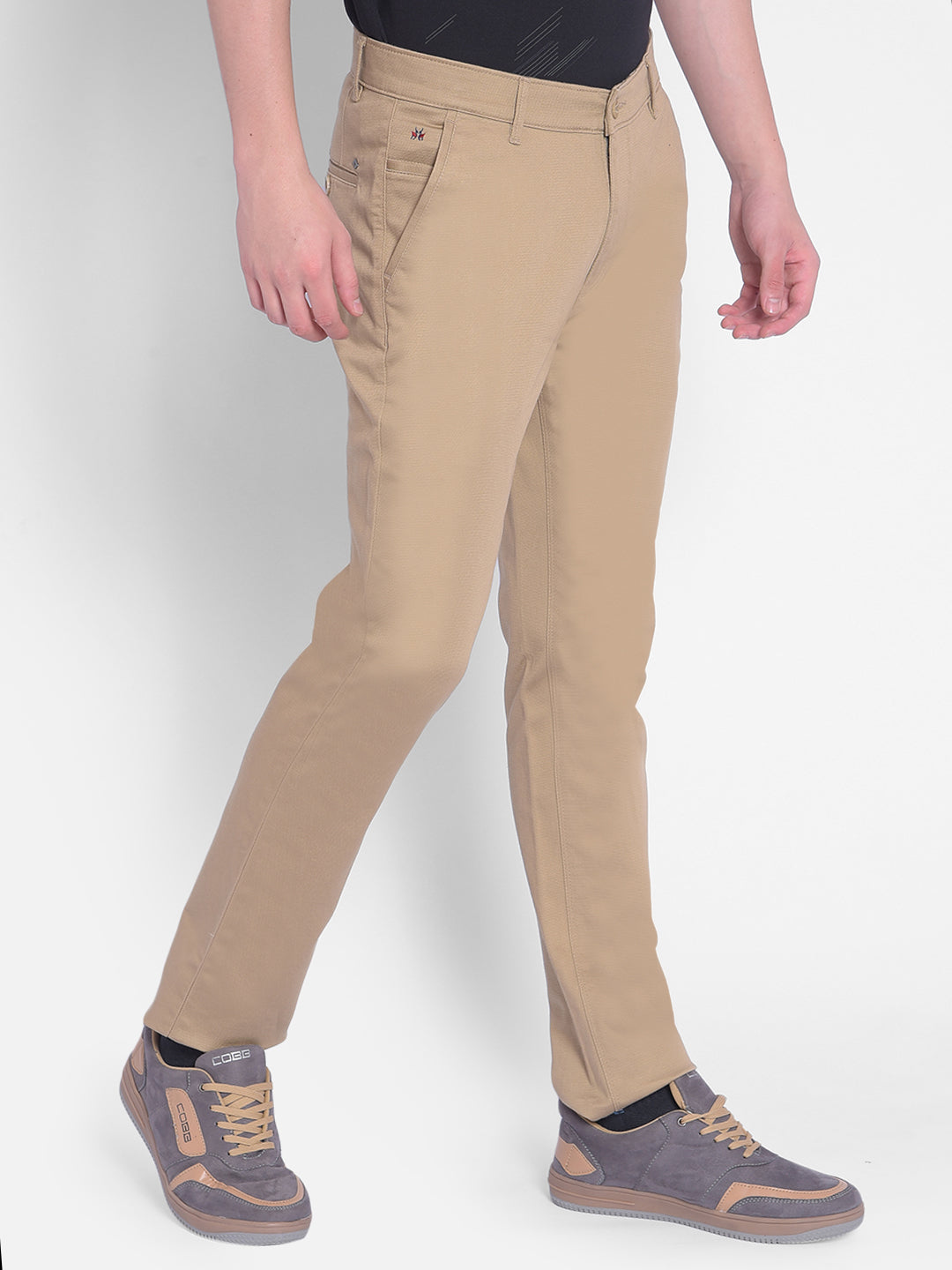 Beige Trousers-Men Trousers-Crimsoune Club