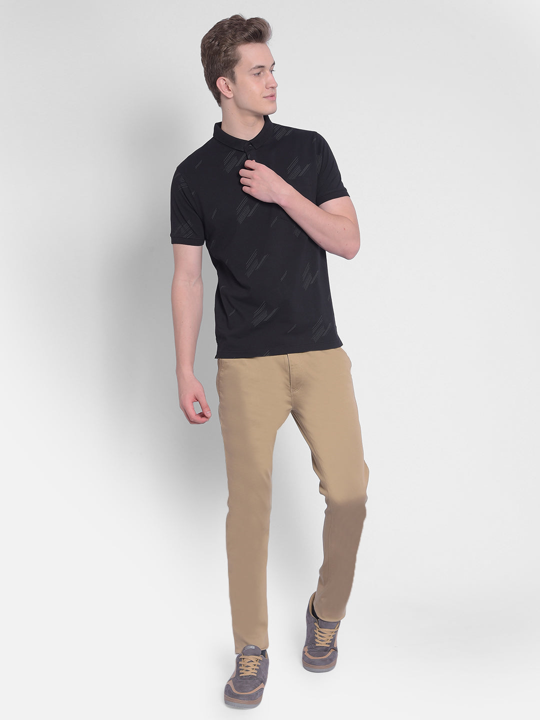 Beige Trousers-Men Trousers-Crimsoune Club