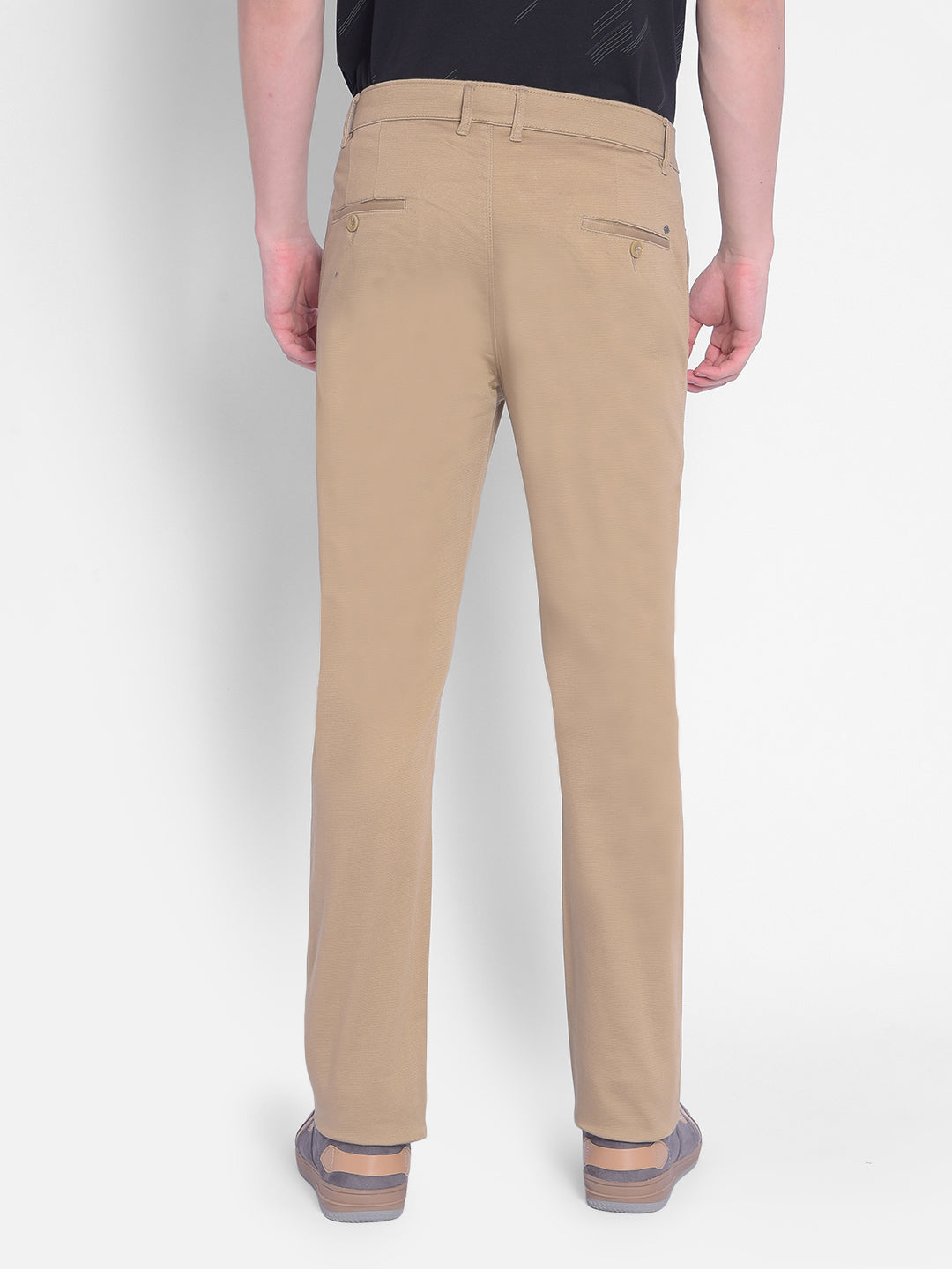 Beige Trousers-Men Trousers-Crimsoune Club