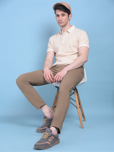 Beige Trousers-Men Trousers-Crimsoune Club