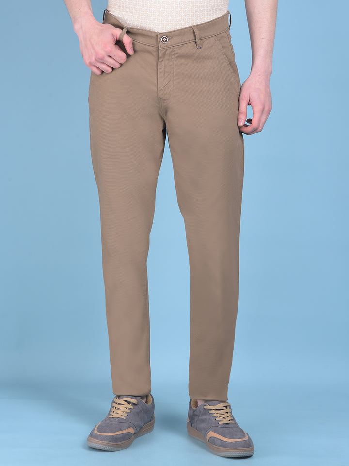 Beige Trousers-Men Trousers-Crimsoune Club