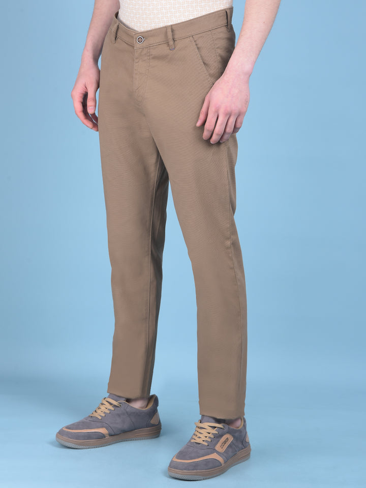 Beige Trousers-Men Trousers-Crimsoune Club