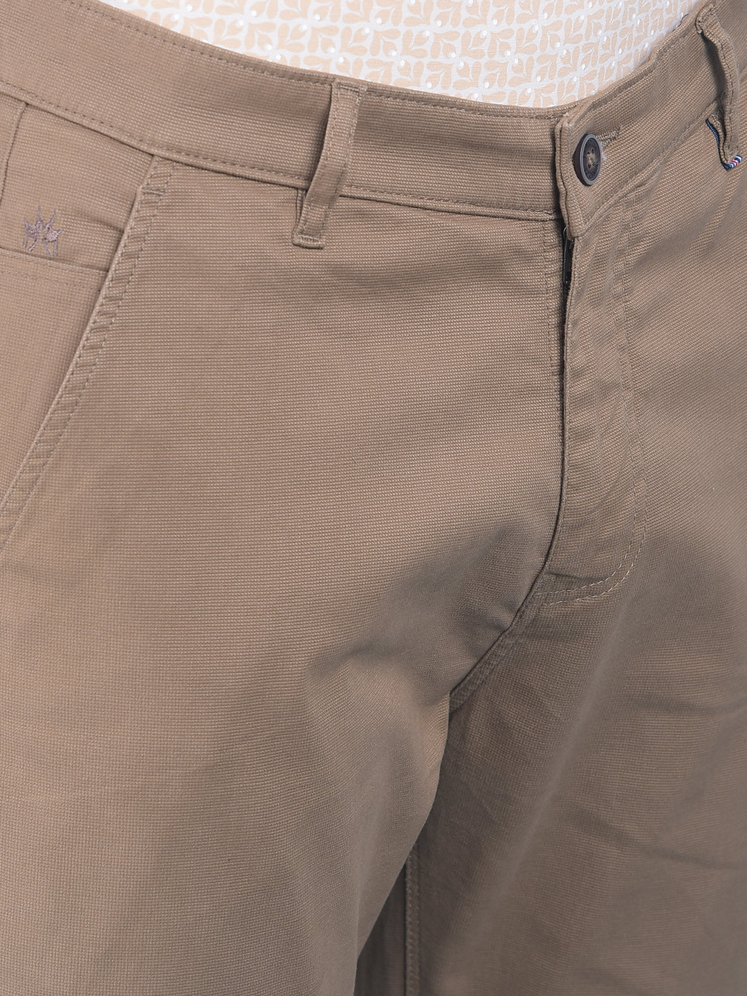 Beige Trousers-Men Trousers-Crimsoune Club