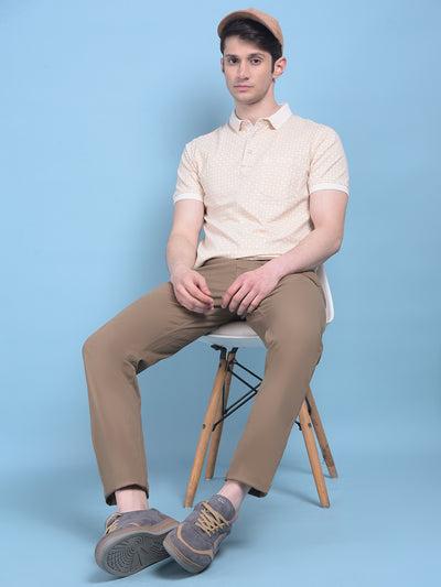 Beige Trousers-Men Trousers-Crimsoune Club