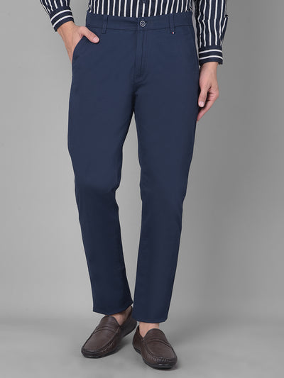 Navy Blue Trousers-Men Trousers-Crimsoune Club