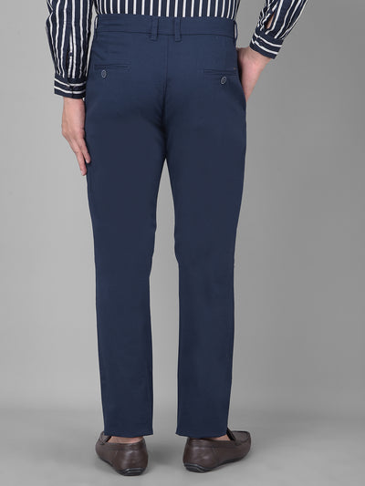 Navy Blue Trousers-Men Trousers-Crimsoune Club