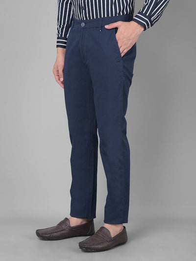 Navy Blue Trousers-Men Trousers-Crimsoune Club
