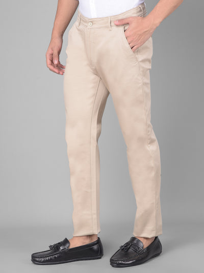 Beige Trousers-Men Trousers-Crimsoune Club