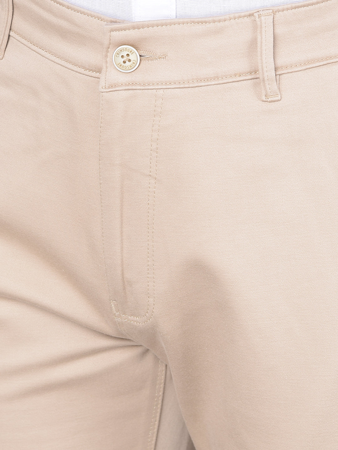 Beige Trousers-Men Trousers-Crimsoune Club