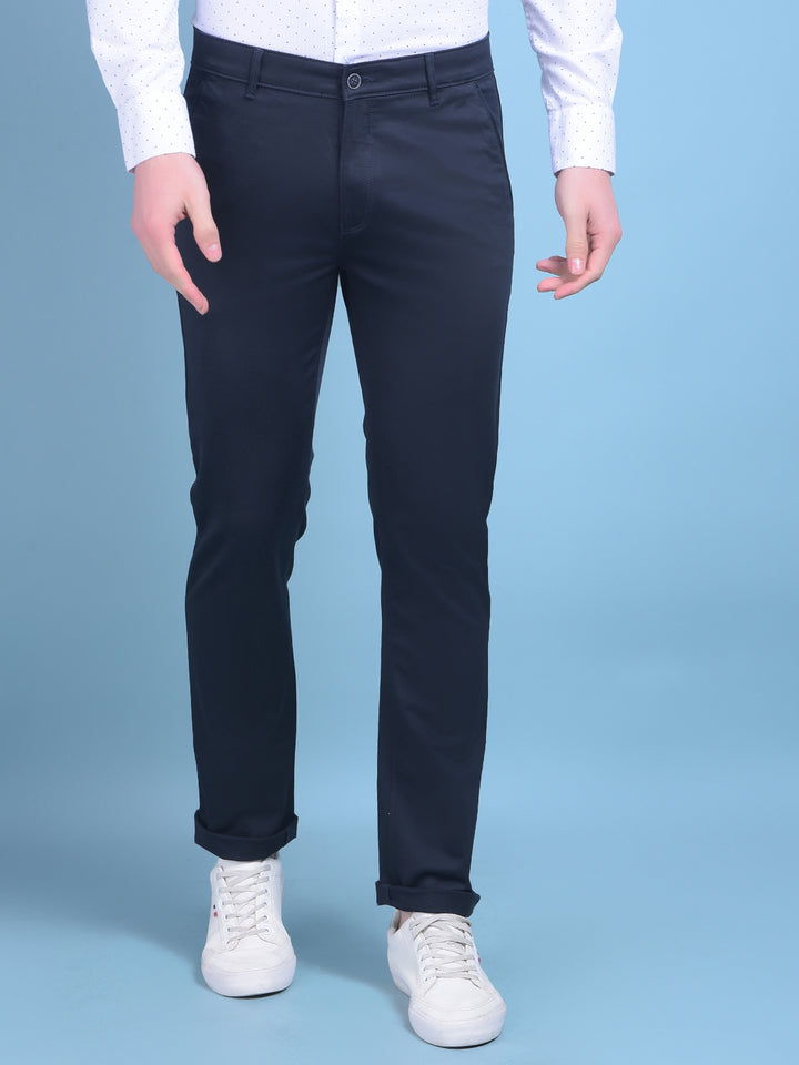 Navy Blue Trousers-Men Trousers-Crimsoune Club