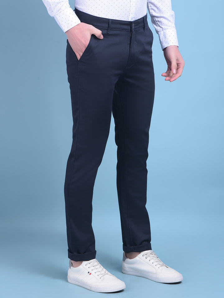 Navy Blue Trousers-Men Trousers-Crimsoune Club