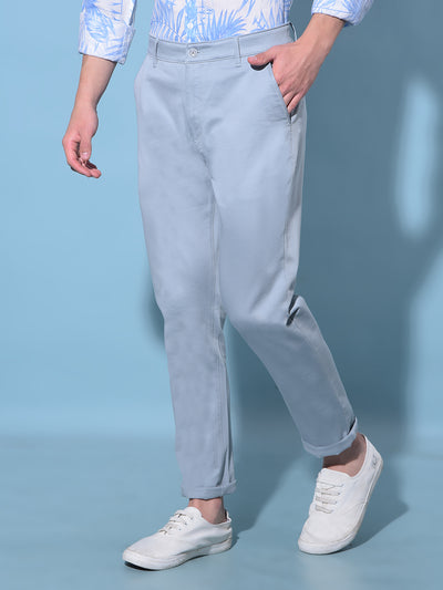 White Cotton Trousers-Men Trousers-Crimsoune Club