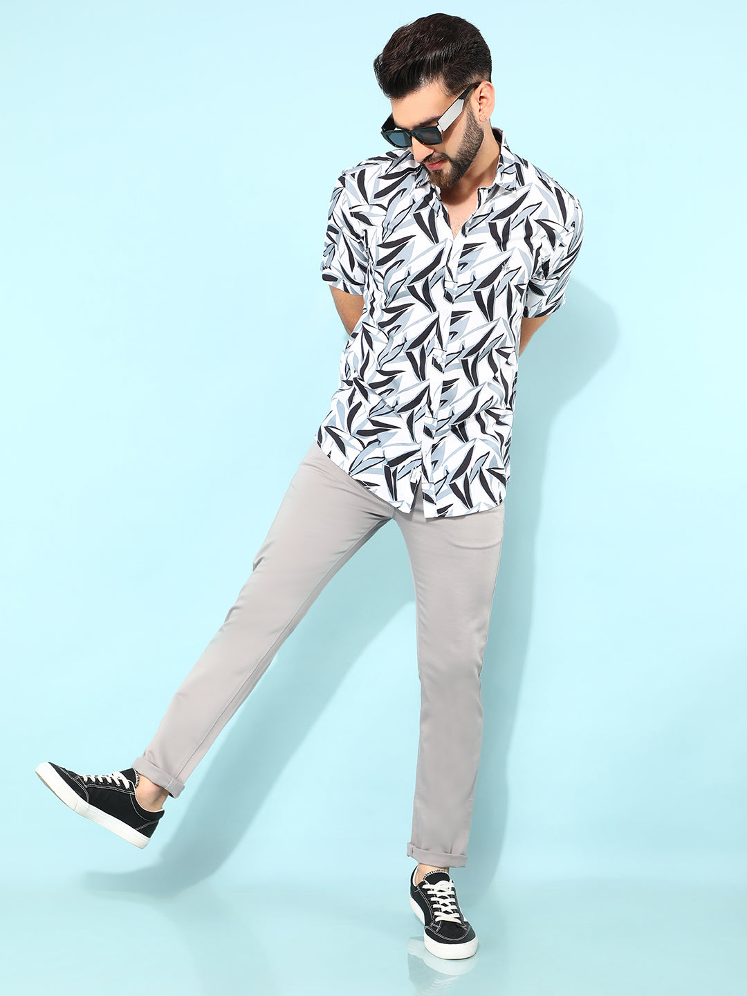 Grey Cotton Trousers-Men Trousers-Crimsoune Club