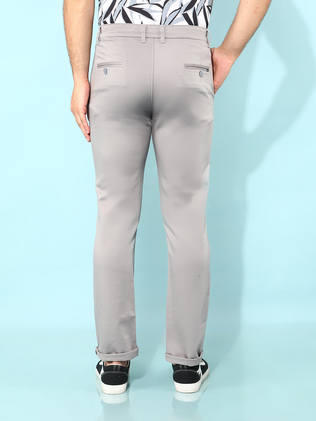 Grey Cotton Trousers-Men Trousers-Crimsoune Club