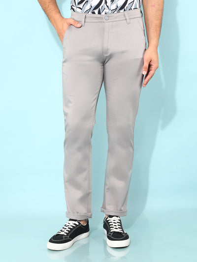 Grey Cotton Trousers-Men Trousers-Crimsoune Club