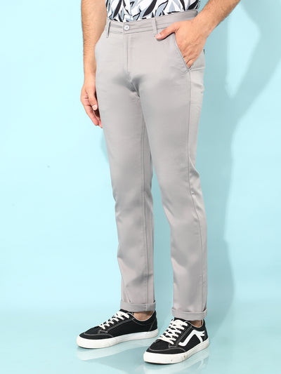 Grey Cotton Trousers-Men Trousers-Crimsoune Club