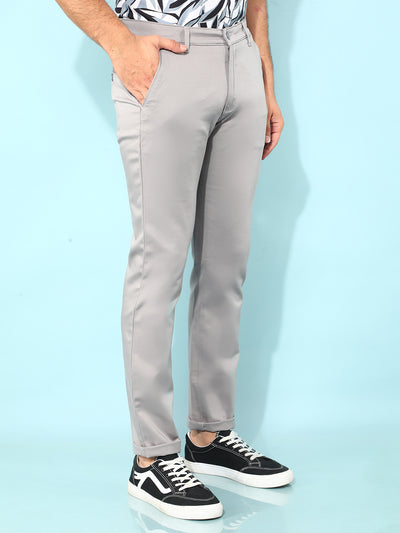 Grey Cotton Trousers-Men Trousers-Crimsoune Club