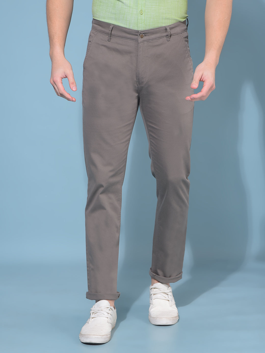 Grey Stretchable Trousers-Men Trousers-Crimsoune Club