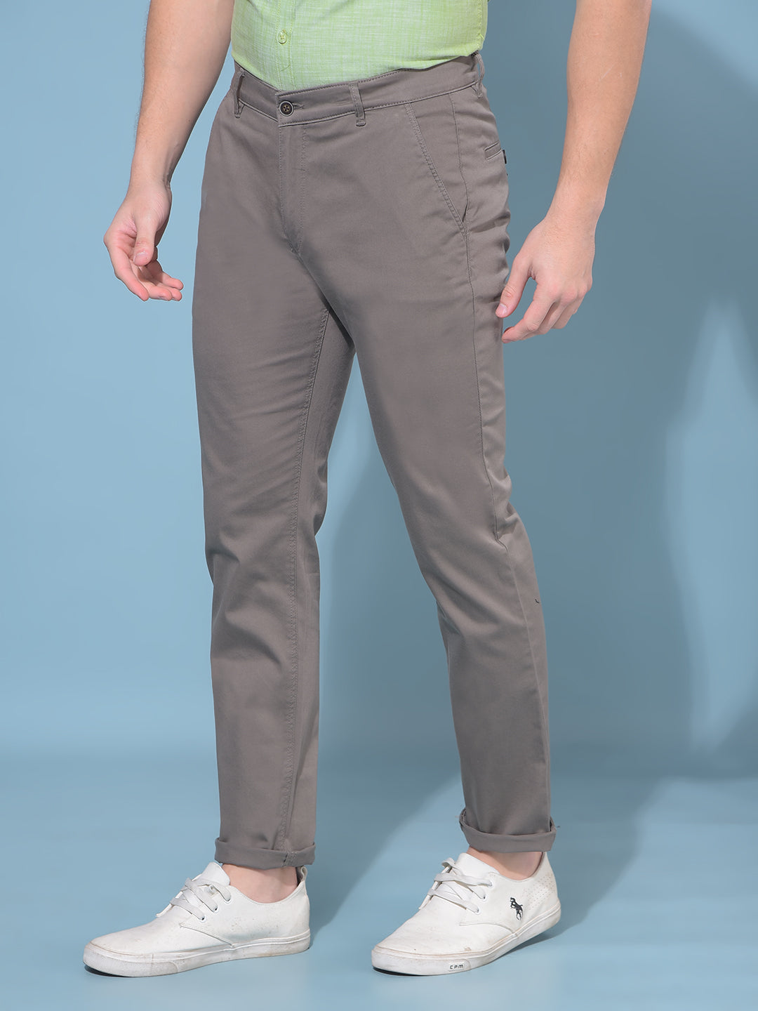 Grey Stretchable Trousers-Men Trousers-Crimsoune Club