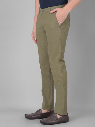 Olive Trousers-Men Trousers-Crimsoune Club
