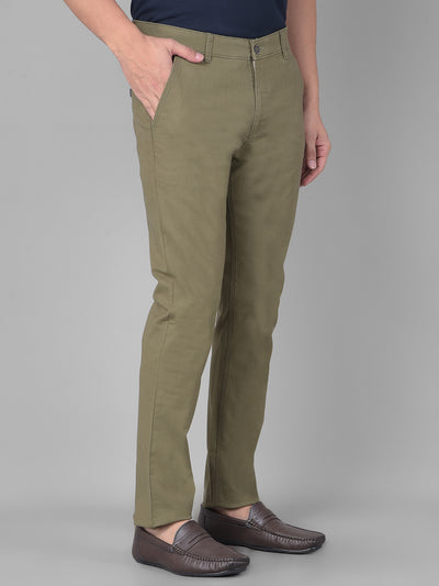 Olive Trousers-Men Trousers-Crimsoune Club