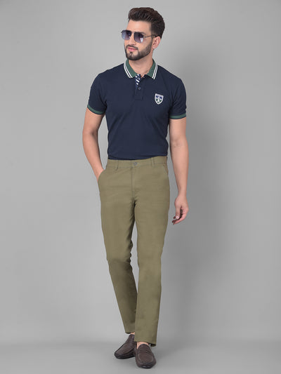 Olive Trousers-Men Trousers-Crimsoune Club