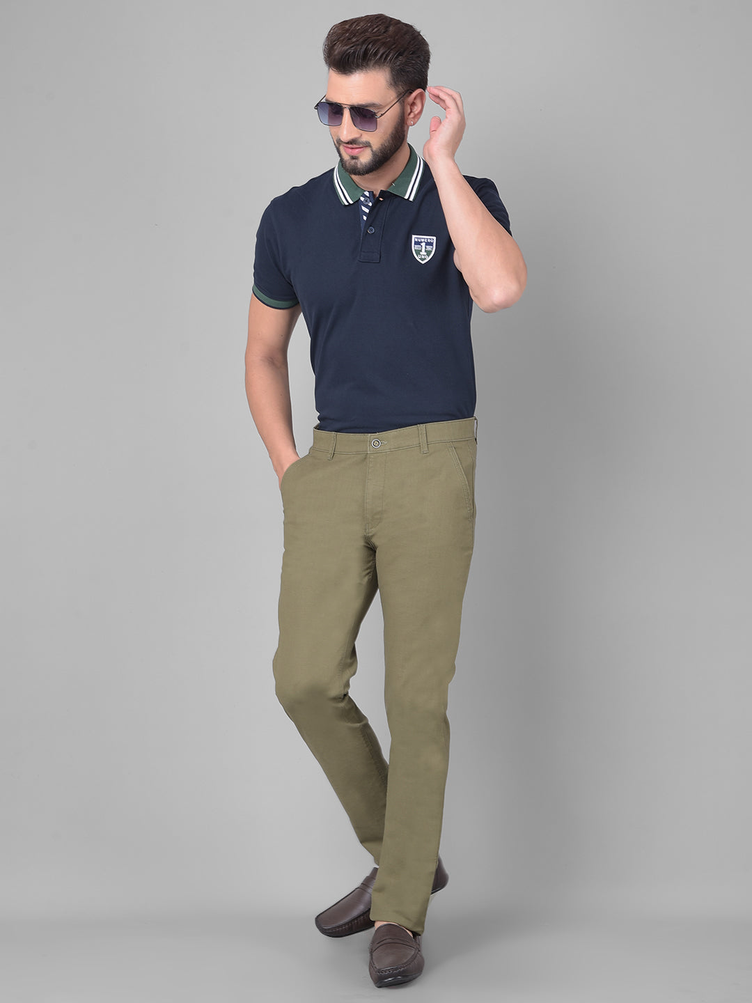 Olive Trousers-Men Trousers-Crimsoune Club