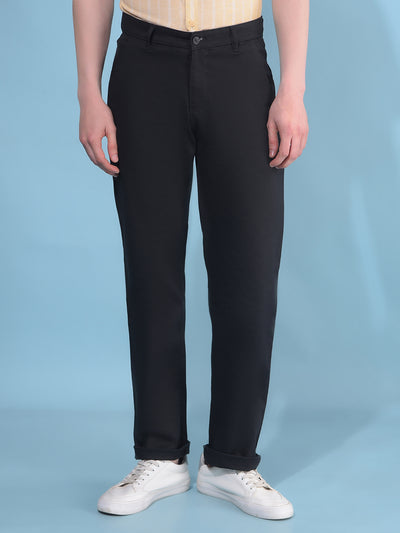 Black Printed Cotton Trousers-Men Trousers-Crimsoune Club