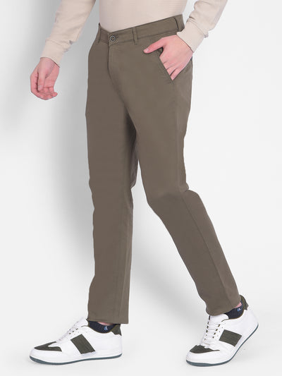 Olive Printed Trousers-Men Trousers-Crimsoune Club