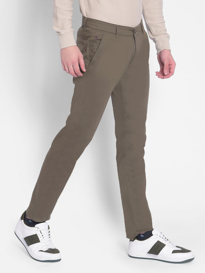 Olive Printed Trousers-Men Trousers-Crimsoune Club