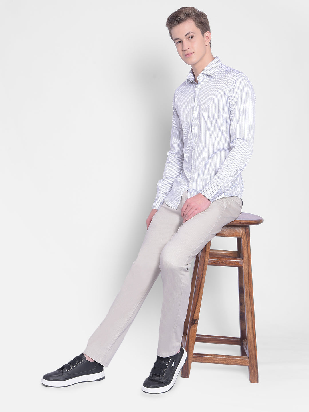 Grey Printed Trousers-Men Trousers-Crimsoune Club