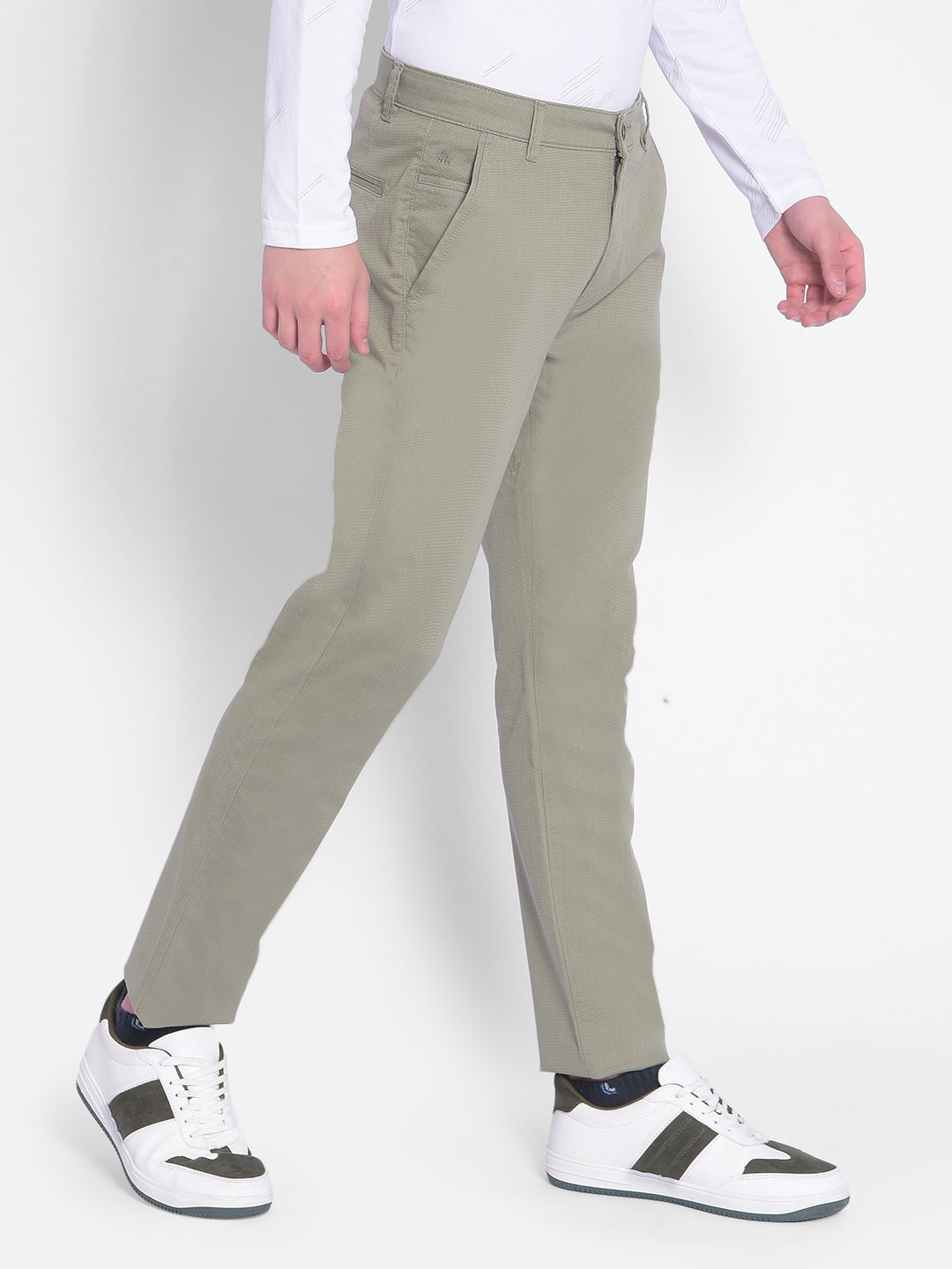 Olive Printed Trousers-Men Trousers-Crimsoune Club