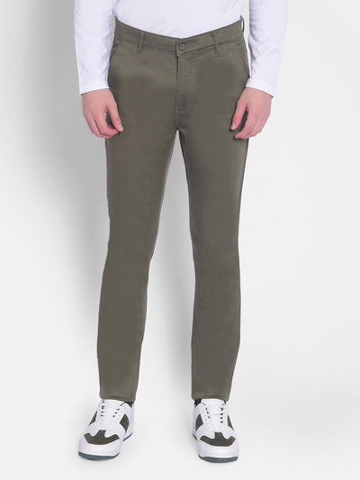 Olive Trousers-Men Trousers-Crimsoune Club