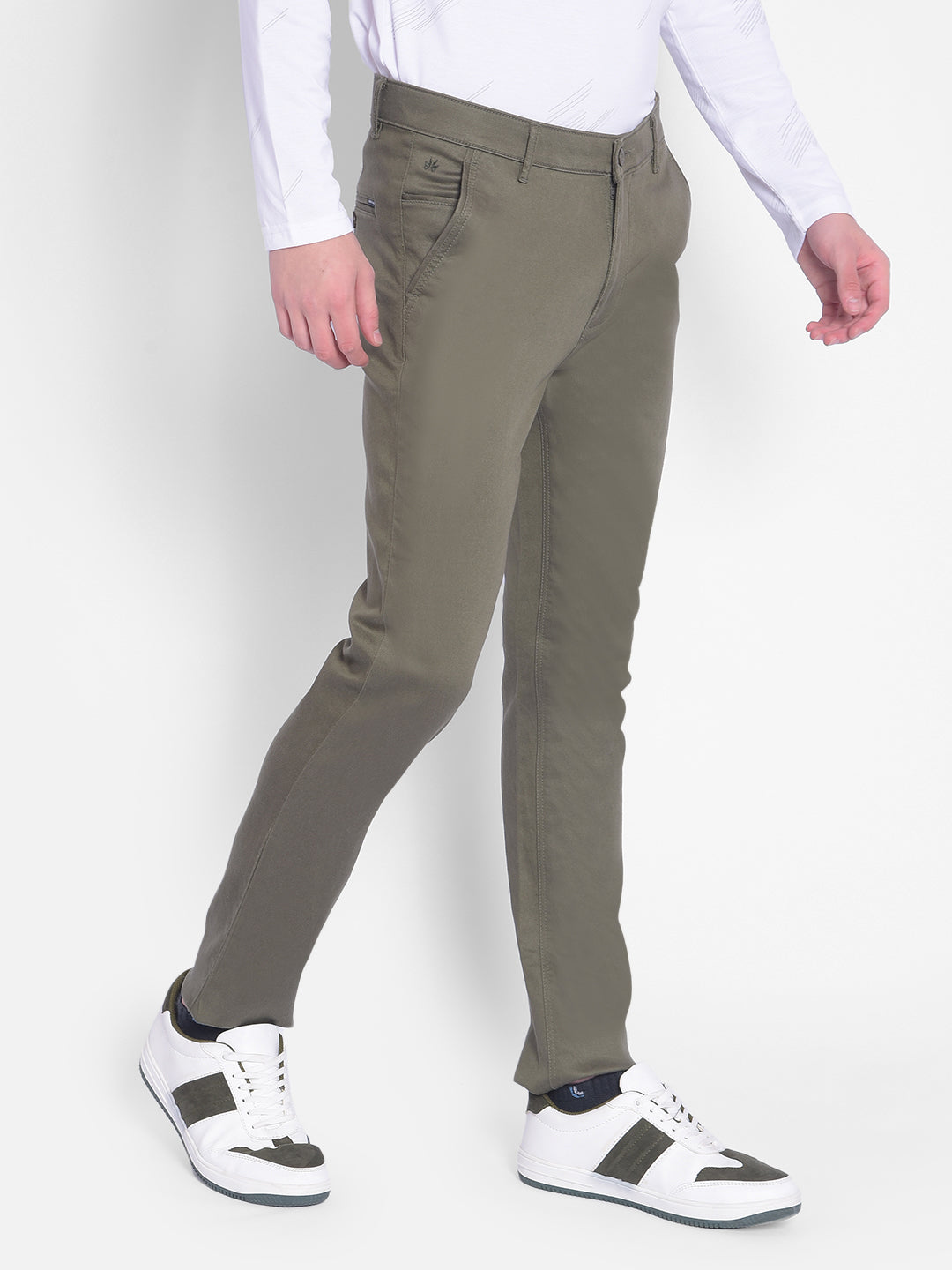 Olive Trousers-Men Trousers-Crimsoune Club