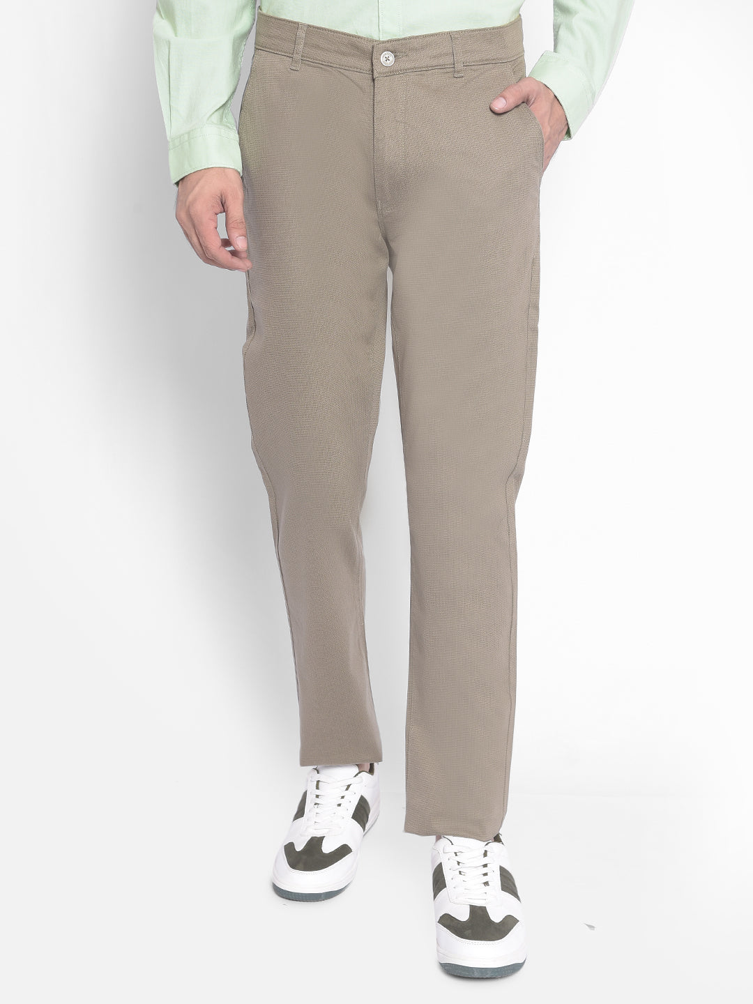 Olive Printed Trousers-Men Trousers-Crimsoune Club