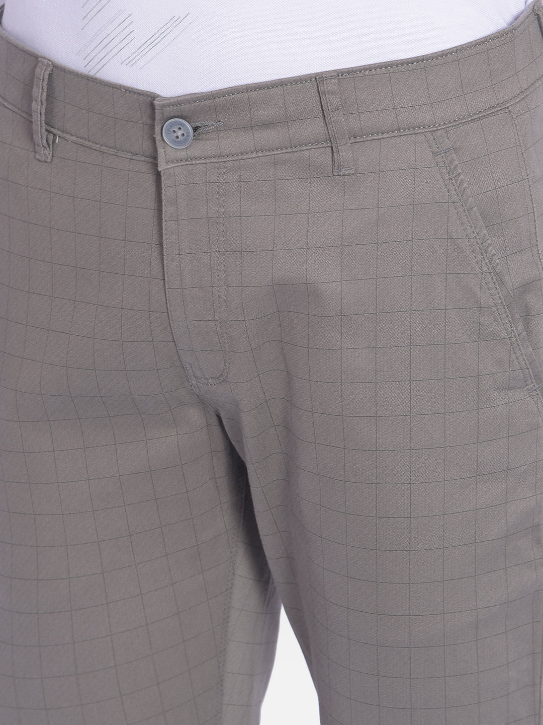 Grey Checked Trousers-Men Trousers-Crimsoune Club