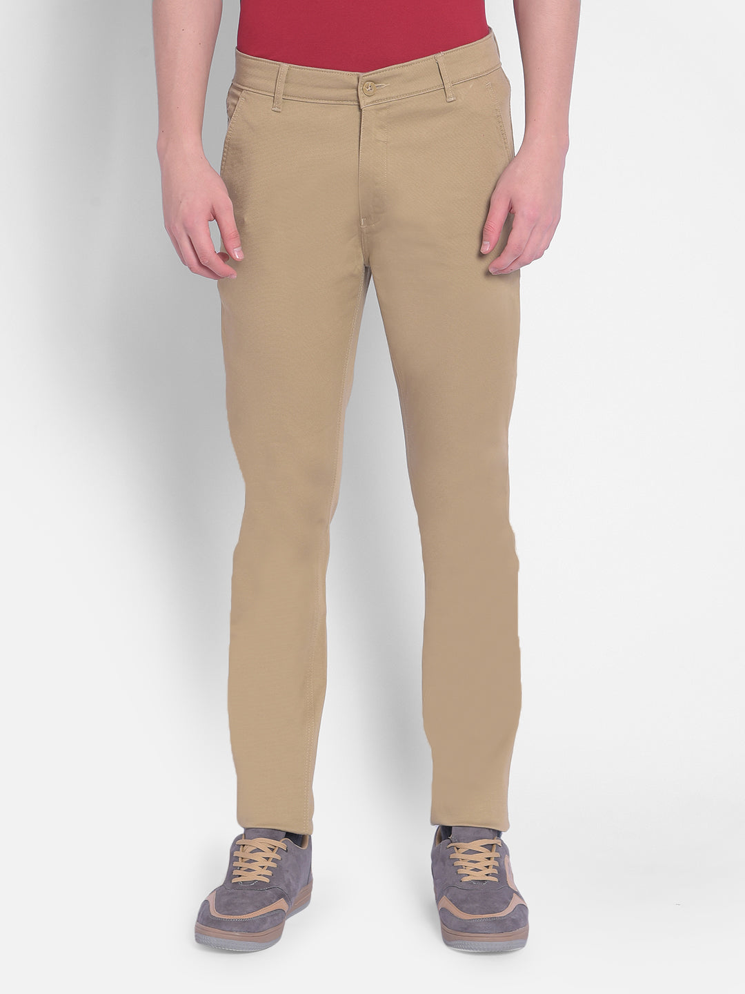 Beige Trousers-Men Trousers-Crimsoune Club