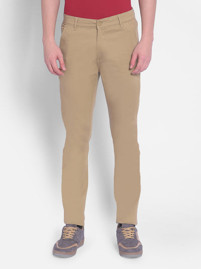 Beige Trousers-Men Trousers-Crimsoune Club