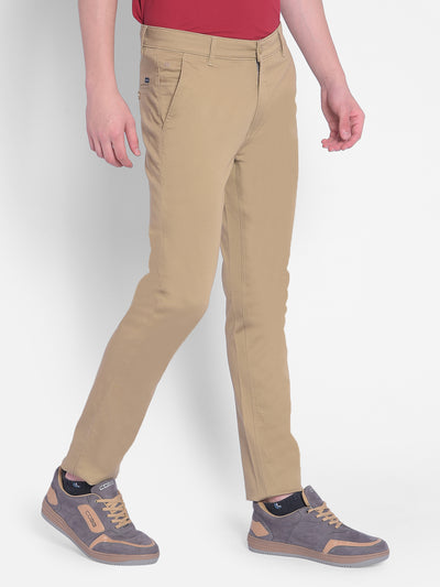 Beige Trousers-Men Trousers-Crimsoune Club